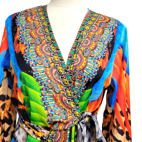 Ranee's long Sleeve Print Robe Size OS in Excellent Condition - Picture 4 of 13